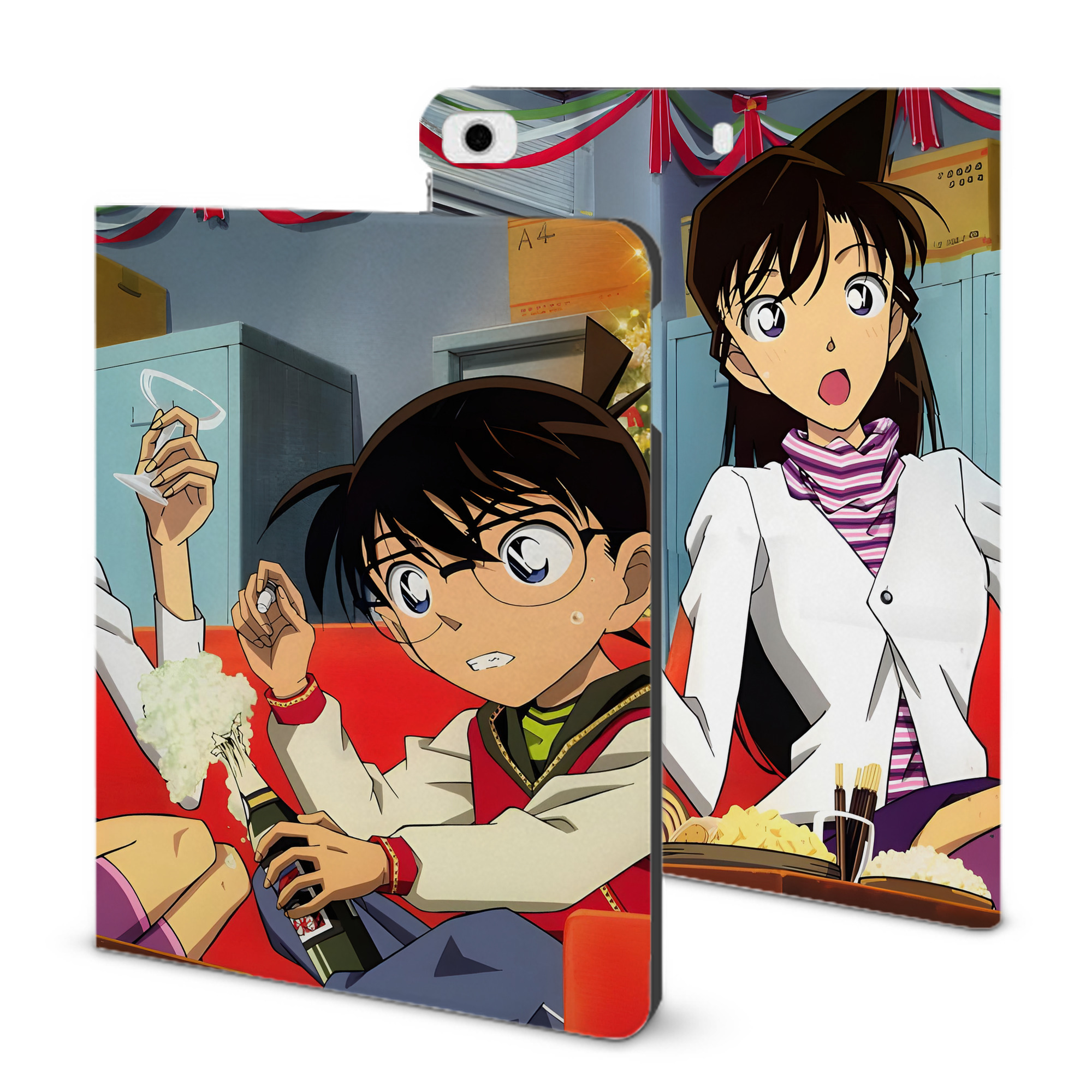 （画像用） 名探偵コナン Detective Conan IPad ケース ブック型 PUレザー TPU 耐衝撃 軽量 薄型 ペン収納なし 全面保護 IPad 各モデル対応